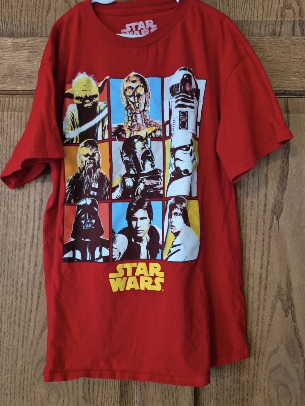 Star Wars Red Kids Character Grid Tee with Multicolor Prints